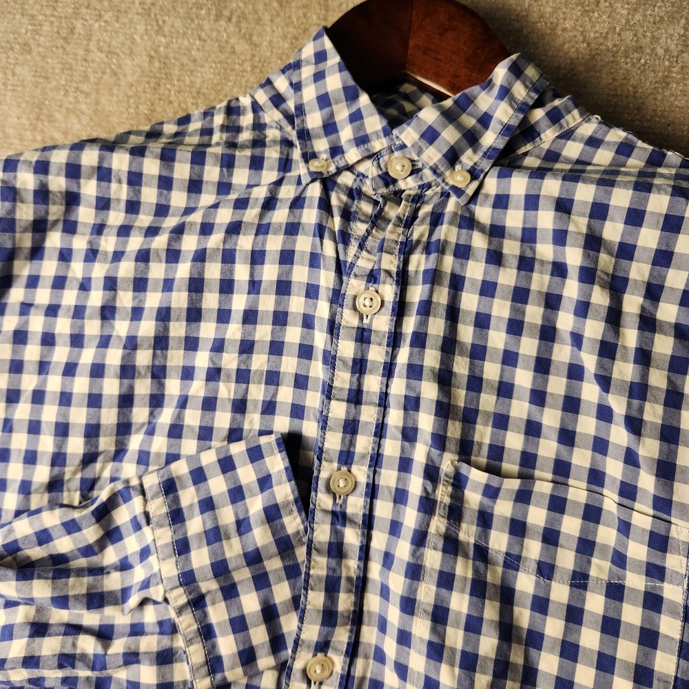Bonobos Blue and White Gingham Button Down Shirt Men's Long Sleeve Casual‎ Top